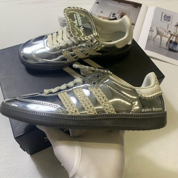 New Adidas Samba x Wales Bonner Silver Metallic - Picture 5 of 13